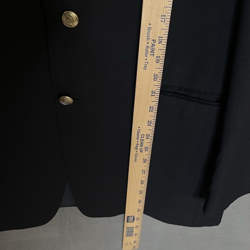 Chaps Ralph Lauren Vtg Wool Blazer 40R Navy Suit Jacket Gold Button Sport Coat - Picture 4 of 8